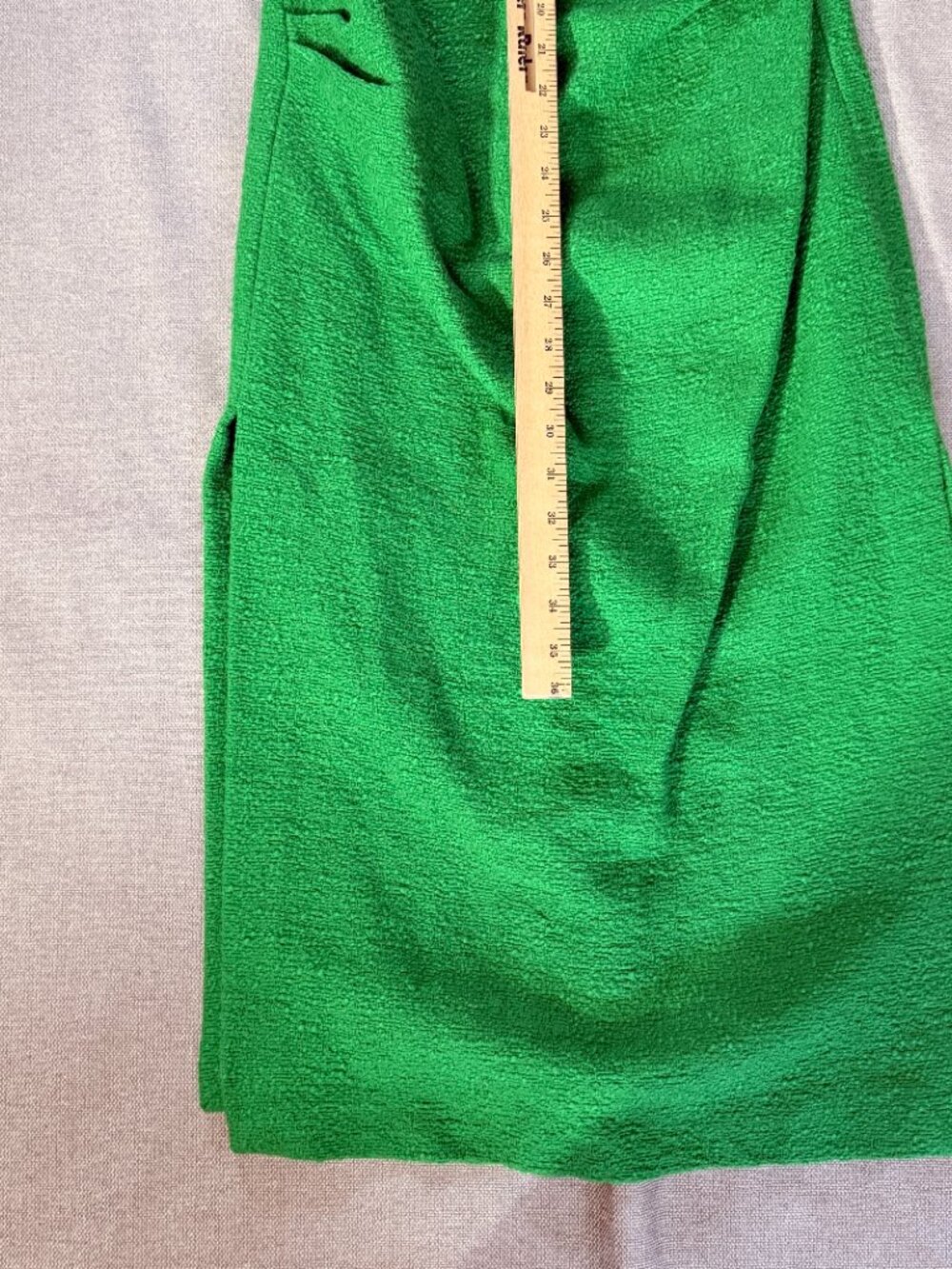 Zara Size Small Green Fitted Dress Two Side Slits (runs small) - Picture 4 of 13